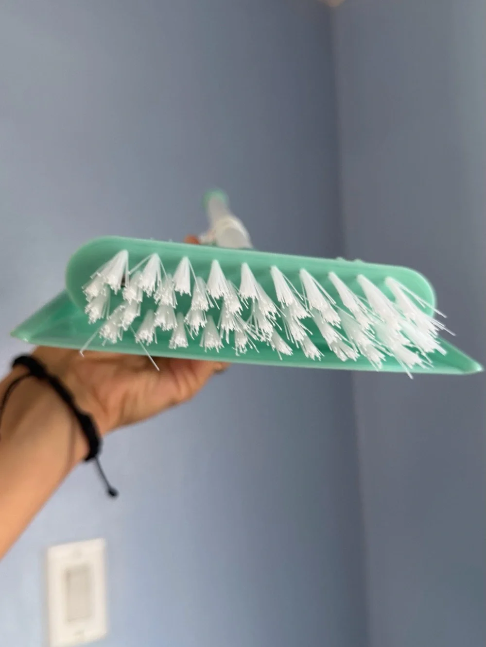 Kid’s pretend toy Mini Broom and Dustpan Set in Mint Green and White